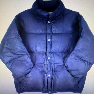 Waxed Puff Coat - Indigo